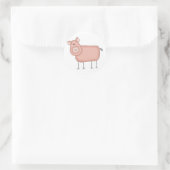 Pink Pig T - Shirt und Geschenke Runder Aufkleber (Tasche)