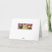 Pink Pig und Caique Parrot Happy Birthday Card Karte (Rückseite)