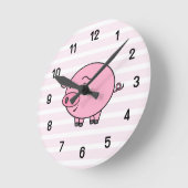 Pink Pig Wall Clock Runde Wanduhr (Winkel)