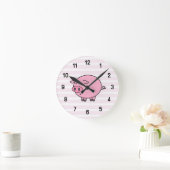 Pink Pig Wall Clock Runde Wanduhr (Zuhause)
