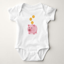 Pink Piggy Bank Baby Strampler