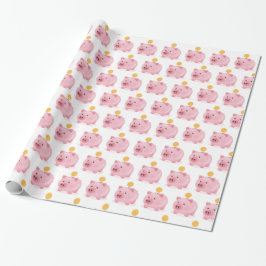 Pink Piggy Bank Geschenkpapier