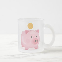 Pink Piggy Bank Mattglastasse