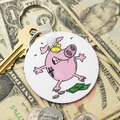 Pink Piggy Bank mit Geld-Schlüsselanhänger Schlüsselanhänger