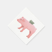 Pink Piggy Bank Paper Napkins Serviette (Ecke)