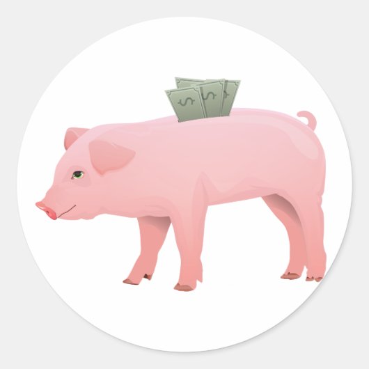 Pink Piggy Bank Stickers (Vorderseite)