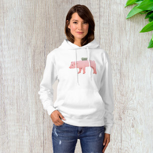 Pink Piggy Bank Womens Hoodie