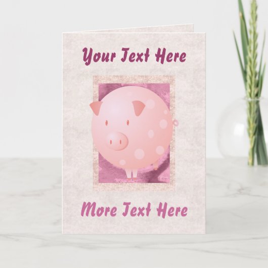 Pink Piggy Card Karte (Vorderseite)
