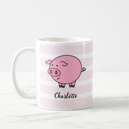 Pink Piggy Design Coffee Tasse (Links)