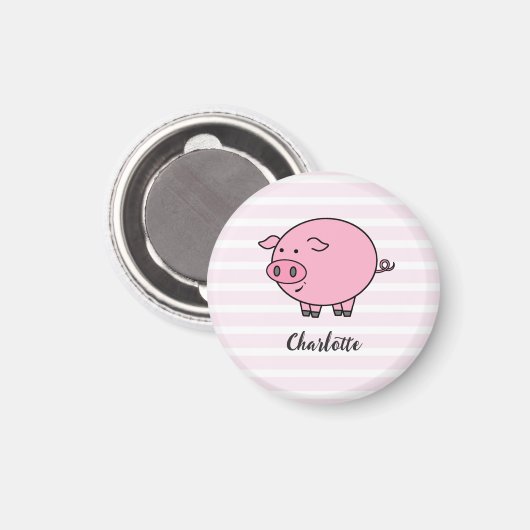 Pink Piggy Design Magnet (Vorderseite/Rückseite)