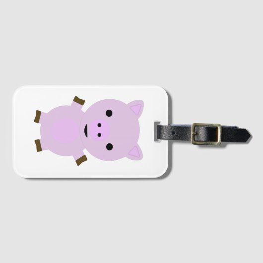 Pink Piggy Gepäckanhänger (Vorderseite (Horizontal))