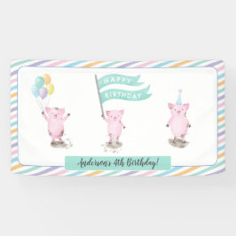 Pink Piggy Kindergeburtstag Party Banner