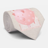 Pink Piggy Krawatte (Gerollt)