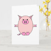 Pink Piggy Power Karte (Gelbe Blume)
