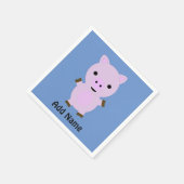 Pink Piggy Serviette (Ecke)
