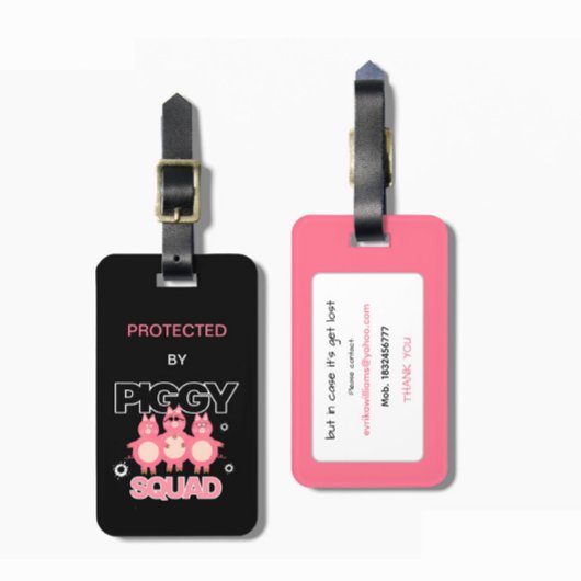Pink piggy squad gepäckanhänger