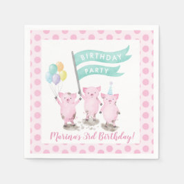 Pink Piggys Kindergeburtstag Party Serviette