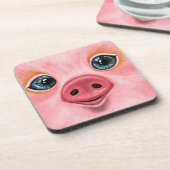 Pink Piglet Untersetzer Lächeln (Linke Seite)