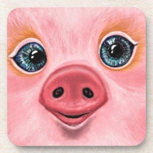 Pink Piglet Untersetzer Lächeln