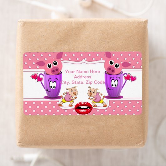 Pink Pigs Monogram Labels (Insitu)