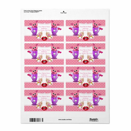 Pink Pigs Monogram Labels (Vorne)