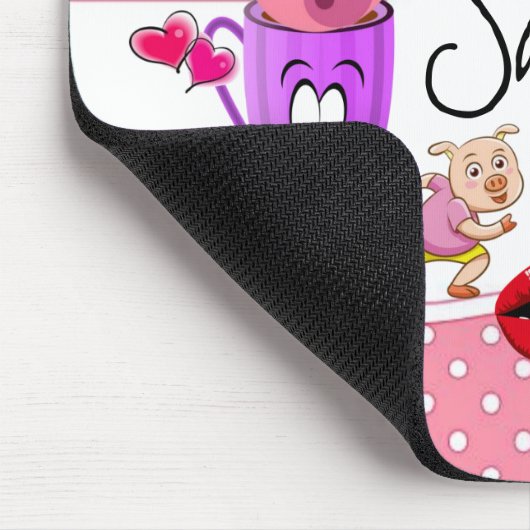 Pink Pigs Polkadot Hearts Mouse Pad! Mouse Pad Mousepad (Ecke)