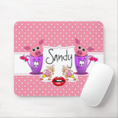 Pink Pigs Polkadot Hearts Mouse Pad! Mouse Pad Mousepad (Mit Mouse)