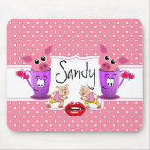 Pink Pigs Polkadot Hearts Mouse Pad! Mouse Pad Mousepad (Vorne)