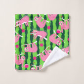 Pink-Pikleball-🦥 Badhandtuch Set (Waschlappen)