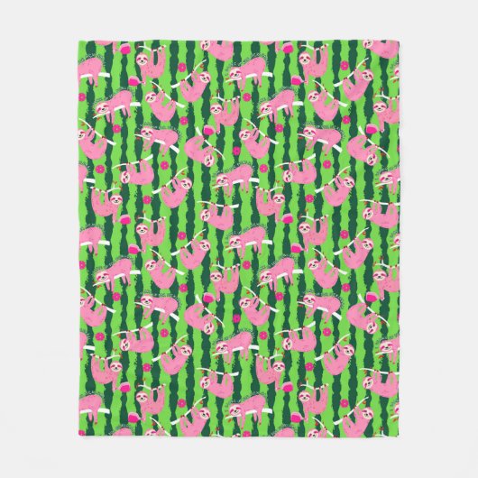 Pink-Pikleball-🦥 Fleecedecke (Vorderseite)