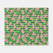 Pink-Pikleball-🦥 Fleecedecke (Vorderseite (Horizontal))