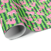 Pink-Pikleball-🦥 Geschenkpapier (Rolleneckpunkt)