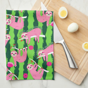 Pink-Pikleball-🦥 Geschirrtuch