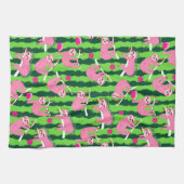 Pink-Pikleball-🦥 Geschirrtuch (Horizontal)