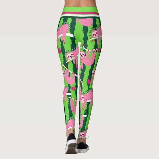 Pink-Pikleball-🦥 Leggings (Rückseite)