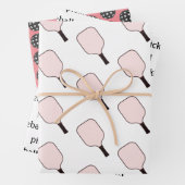 Pink-Pikleball-Umhüllungsblatt Set von 3 Geschenkpapier Set (Beispiel)