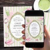 Pink Pilates und Matcha Geburtstagsfeier Einladung