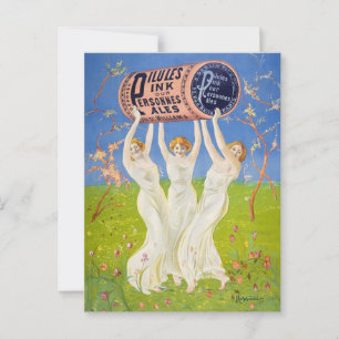 Pink Pillen für Blassmenschen (1910) Vintager Stil Postkarte