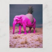 Pink Pinapple Elephant Surreal Postkarte (Vorderseite)
