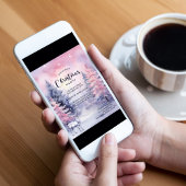 Pink Pine Trees Weihnachtsfest Party Einladung