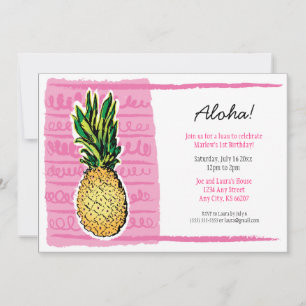 Pink Pineape Luau Einladung