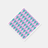 Pink Pineapples Caribbean Blue   Serviette (Ecke)