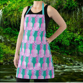 Pink Pineapples Caribbean Blue   Strandtuch