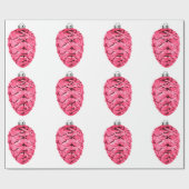 Pink Pinecones Wrapping Paper Geschenkpapier (Flach)