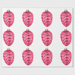 Pink Pinecones Wrapping Paper Geschenkpapier
