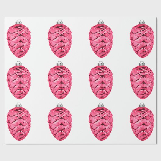 Pink Pinecones Wrapping Paper Geschenkpapier (Flach)