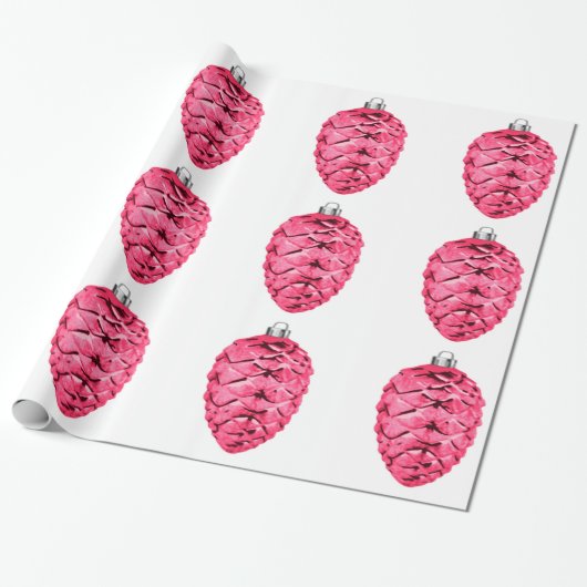 Pink Pinecones Wrapping Paper Geschenkpapier (Ungerollt)