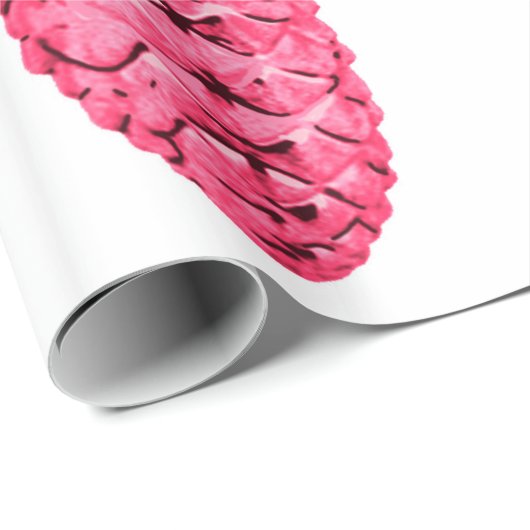 Pink Pinecones Wrapping Paper Geschenkpapier (Rolleneckpunkt)