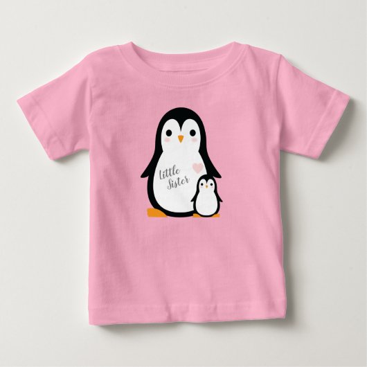 Pink Pinguin Baby Dusche Baby T-shirt (Vorderseite)