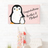Pink Pinguin Baby Dusche Banner (Insitu)
